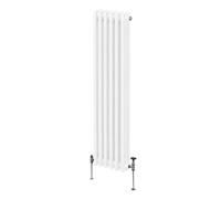 Radiatore Termosifone a 3 Colonne 1500 x 292mm Moderno Centralizzato Bianco in Acciaio Inox Verticale a Parete Cucina Soggiorno Bagno Kit di Fissaggio e Spazzola Inclusi