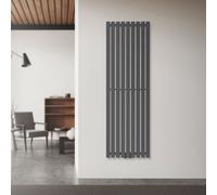 Radiatore Stella a pannello antracite 480x1400 mm termoarredo attacco centrale