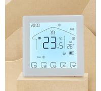 Termostati WiFi intelligenti, pannello di controllo della temperatura touch screen digitale programmabile per riscaldamento a pavimento e caldaie, smartphone collegato (GA-BIANCO)