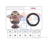Termostato 7.8267 FACET per ROVER HONDA