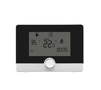 Termostato ambiente digitale cablato for caldaia a gas , Termostato for riscaldamento 5A Termoregolatore for caldaia programmabile con retroilluminazione blu(White)