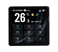 Termostato Cablato WiFi Controllo Remoto per smartphone Termostato(Black) | Materiale ABS , dimensioni compatte 10cm, installazione a parete, e nero