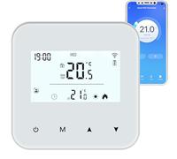 Termostato Caldaia 2 Fili, Cronotermostato Wifi A Batteria Termostato Smart Digitale Regolatore Di Temperatura Di Programmazione Giornaliera Per Caldaia A Gas Batteria 3Aaa, Montata A Parete Bianco