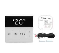 Termostato caldaia intelligente, controller temperatura WiFi con schermo touch, 90-240V, bianco - Controllo remoto via App, voice control/Tmall Genie, timer programmab (in bianco e nero)