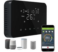 Termostato Caldaia WiFi Programmabile 220V 5A Alexa Compatibile, Cronotermostato Caldaia Digitale Intelligente 503 da Parete, Tuya/Smart Life App Controllo, Contatto Secco, (NERO)