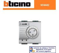 TERMOSTATO CON COMMUTATORE 230V BTICINO LIVING TECH NT4442 GRIGIO