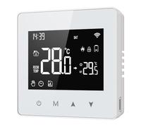Termostato connesso Wi-Fi, termostato caldaia a gas o USB, caldaia a gas, compatibile con Alexa e Google Home, voce e telecomando, termostati d'atmosfera programmabili (bianco)