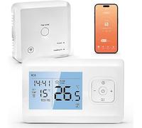 Termostato connesso WiFi senza fili, Termostato Connesso e Intelligente WiFi, Termostati Caldaia Gas, Controllo remoto Compatibile con Alexa e Google Home (A)