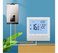 Termostato da parete con display digitale, temperatura ambiente, 86 x 86 x 28 mm, in plastica, metallo, alimentato da due batterie da 1,5 V, rileva la temperatura ambiente