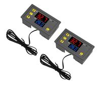 Termostato Digitale Binghe 2 pezzi W3230 12V Termostato Interruttore di Temperatura con LED Display e Sonda Sensori, Intervallo di temperatura -50℃ a 120℃ per riscaldamento, raffreddamento incubatore