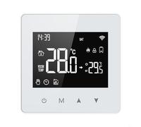 Termostato digitale compatibile con e per sistemi ZigBee alimentato a batteria per nessun cablaggio necessario con controllo app e compatibilità con assistente vocale