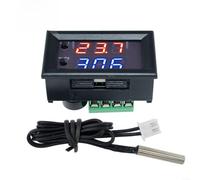 Termostato digitale con doppio display, intervallo di temperatura da -50 a 110 °C, precisione ± 0,1 °C, sensore impermeabile 10 K, uscita relè 10 A, CC 12 V per incubatrice e allevamento di animali