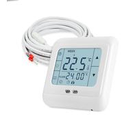 Termostato digitale H3 + display touch illuminato da incasso con sonda per riscaldamento a pavimento elettrico e ad acqua, programma settimanale programmabile, bianco