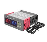 Termostato Digitale, Interruttore termostato regolabile con doppio display e doppio sensore sonda modalità di riscaldamento e raffreddamento AC 110V-220V per Riscaldatore di Acqua y Frigorifero