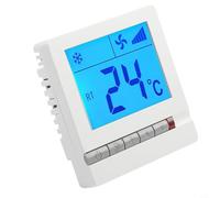 Termostato digitale LCD con comandi intuitivi per ventilconvettori e condizionatori centrali