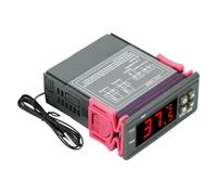 Termostato Digitale RUIZHI Regolatore di Temperatur con Sonda Sensore, AC 110V-220V Digital Termostato termoregolatore con LED Display per scaldabagno, Frigorifero, incubatore