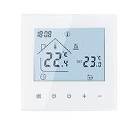 Termostato digitale, termostato ambiente, display LED touch screen, regolatore di temperatura programmabile settimanale per riscaldamento a pavimento e acqua (Bianco - Riscaldamento a pavimento e