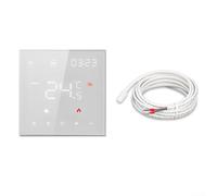 Termostato intelligente abilitato WiFi con pannello touch LCD per la gestione remota del clima e l'integrazione dell'assistente vocale (bianco elettrico)