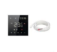 Termostato intelligente abilitato WiFi con pannello touch LCD per la gestione remota del clima e l'integrazione dell'assistente vocale (nero elettrico)