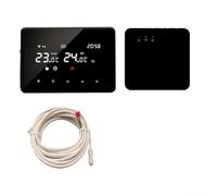 Termostato intelligente con ricevitore RF, programma settimanale programmabile, controllo vocale e funzionamento APP per caldaia a gas e gestione del sistema di riscaldamento (bianco)