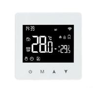 Termostato intelligente per caldaie a gas - controllo Wi-Fi touch con app Tuya, programmabile (5 + 2 giorni), antigelo e sicurezza bambini, bianco, 86 × 86 × 28 mm