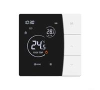 Termostato intelligente, per riscaldamento dell'acqua ed elettrico con display LCD, pulsante di controllo LED, temperatura costante a risparmio energetico, display meteo e blocco bambini (bianco 16A)