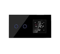 Termostato intelligente WiFi con interruttore tattile Riscaldamento a pavimento elettrico Regolatore di temperatura caldaia acqua/gas Smart Home Facile Da Usare(2gang black)