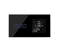 Termostato intelligente WiFi con interruttore tattile Riscaldamento a pavimento elettrico Regolatore di temperatura caldaia acqua/gas Smart Home Facile Da Usare(3gang black)