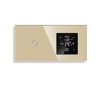Termostato intelligente WiFi con interruttore tattile Riscaldamento a pavimento elettrico Regolatore di temperatura caldaia acqua/gas Smart Home Precisione Facilità Installazione(1gang gold)