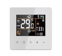 Termostato intelligente WiFi per riscaldamento a pavimento, controller programmabile con touch screen LCD, contatto a secco per caldaia, per controllo vocale Alexa, 86 x 86 mm, montaggio a filo bianco