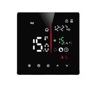 Termostato LCD WiFi per riscaldamento dell'acqua e controllo della caldaia a gas con voce Alexa e funzioni di programmazione programmabili (nero 16A)