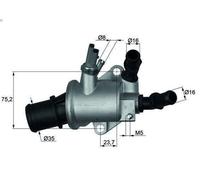 Termostato, liquido di raffreddamento MAHLE TI 143 88 per 9-5 (YS3E) 1.9 2006-