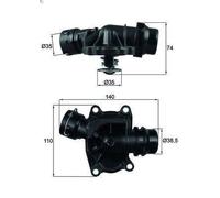 Termostato, liquido di raffreddamento MAHLE TI 233 88 per 5 (E39) 3 1998-2000