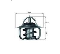 Termostato, liquido di raffreddamento MAHLE TX 5 88D per SAAB 96 1.5 1977-1980