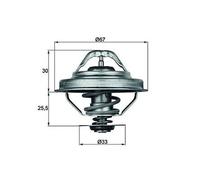 Termostato MAHLE TX 28 92D, Refrigerante Per BMW