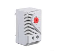 Termostato meccanico compatto 0-60°C Regolatore di temperatura su guida DIN interruttore riscaldatore ventola di raffreddamento controllo armadio alloggiamento grigio IP20 1 confezione (KTO011)