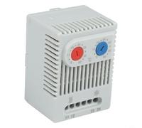 Termostato meccanico compatto 0-60°C regolatore di temperatura su guida DIN, interruttore riscaldatore ventola di raffreddamento controllo armadio alloggiamento grigio IP20 1 confezione (ZR011)