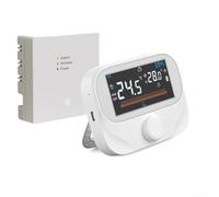 Termostato per caldaia RF wireless programmabile per riscaldamento domestico per Tuya Smart App Controllo remoto della temperatura Regolazione rotativa Ampio display Interruttore Celsius Fahrenheit a