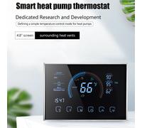 Termostato per stanza con pompa di calore, schermo touch a colori da 4.3", nero/argento