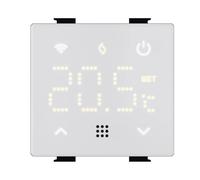 Termostato programmabile da incasso, compatibile con Bticino Living, supporto a 2 moduli, bianco, display LED touch retroilluminato, alimentazione 230V, caldaia, pompe di calore, riscaldamento, LN4102