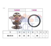 Termostato Refrigerante Facet 7.8394 Made In Italy - Oe Equivalent per Ford