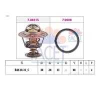 Termostato Refrigerante Facet 7.8831 Made In Italy - Oe Equivalent per Hyundai