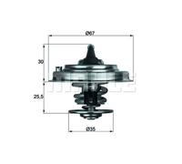 MAHLE Termostato Liquido Refrigerante con Guarnizione 92°C per Audi Allroad A6