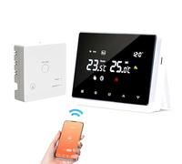 Termostato senza fili Wi-Fi, termostato caldaia a gas, a batteria, termostato per ambiente programmabile a 2 fili controllato da Tuya o Smart Life, compatibile con Alexa e Google Home (Bianco)