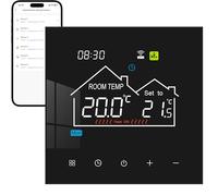 Termostato Smart, Cronotermostato Wifi Per Riscaldamento Elettrico, Termostato Digitale Programmabile Con Sensore Compatibile con Tuya, Google Assistant e Alexa 220V 16A Nero
