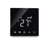 Termostato Smart LCD per climatizzazione centralizzata con timer programmabile e controllo a tre velocità, pannello isolante bifacciale, materiale PC+ABS, nero