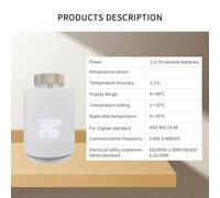 Termostato Smart per zigbee per Radiatori Valvola Termostatica Programmabile Controllo App per tuya Rilevamento Finestra Aperta 5 Modi 92mm