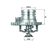 Mahle Original Termostato refrigerante TI1392 92°C con guarnizione per Opel Agila