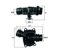 Termostato TI 233 88 MAHLE per BMW OPEL LAND ROVER