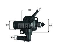 Termostato TI 251 88D MAHLE per PEUGEOT FIAT CITROËN LANCIA